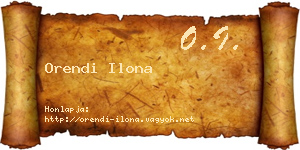 Orendi Ilona névjegykártya